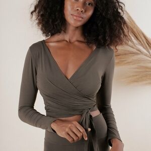 indigo luna agni wrap top forest M/L